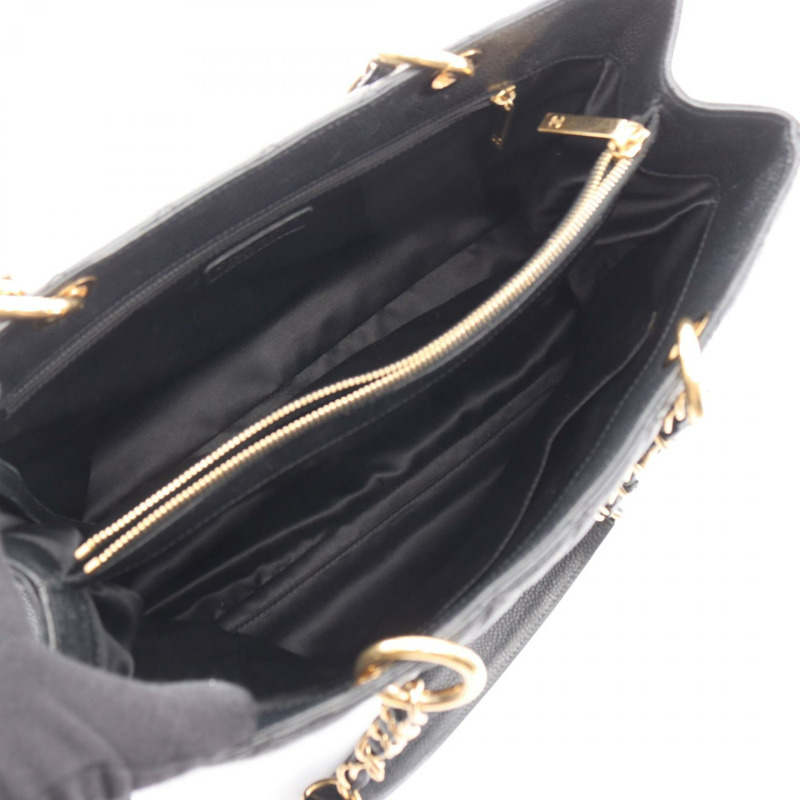 香奈兒 (CHANEL) Matelasse Grand Shopping GST 手提包 A50995 黑色皮革 二手 女士 GHW-2