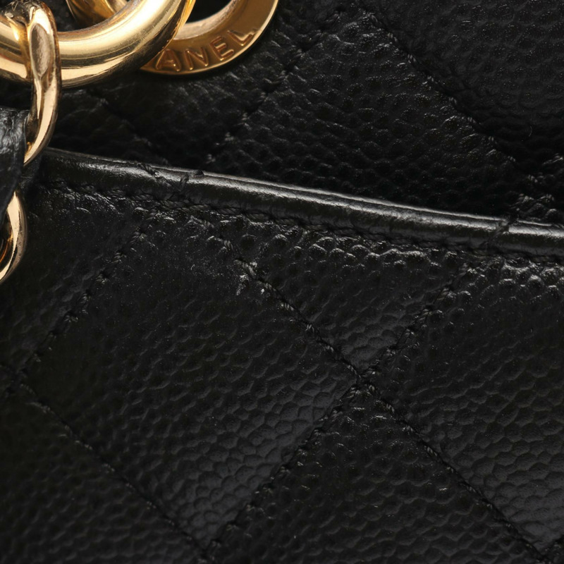 香奈兒 (CHANEL) Matelasse Grand Shopping GST 手提包 A50995 黑色皮革 二手 女士 GHW-11