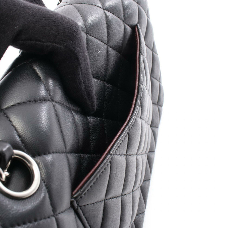 香奈兒 (CHANEL) Matelasse W 翻蓋鏈條單背包 A01112 羊皮黑二手 SHW CC-5