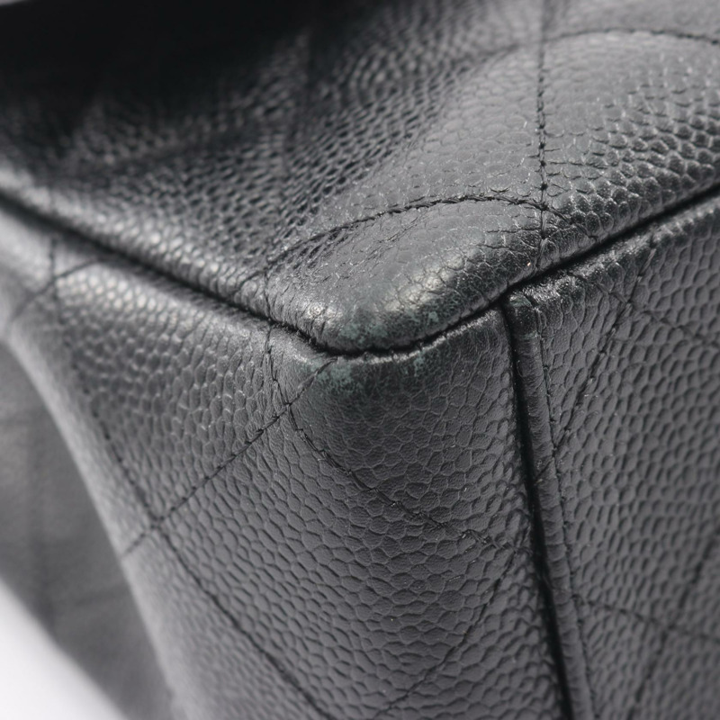 香奈兒 Jumbo Matelasse 34 肩背包 A47600 黑色皮革 二手 女士 SHW CC-11