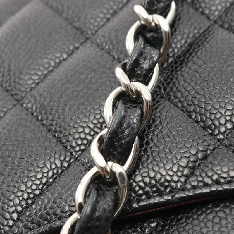 香奈兒 Jumbo Matelasse 34 肩背包 A47600 黑色皮革 二手 女士 SHW CC-12