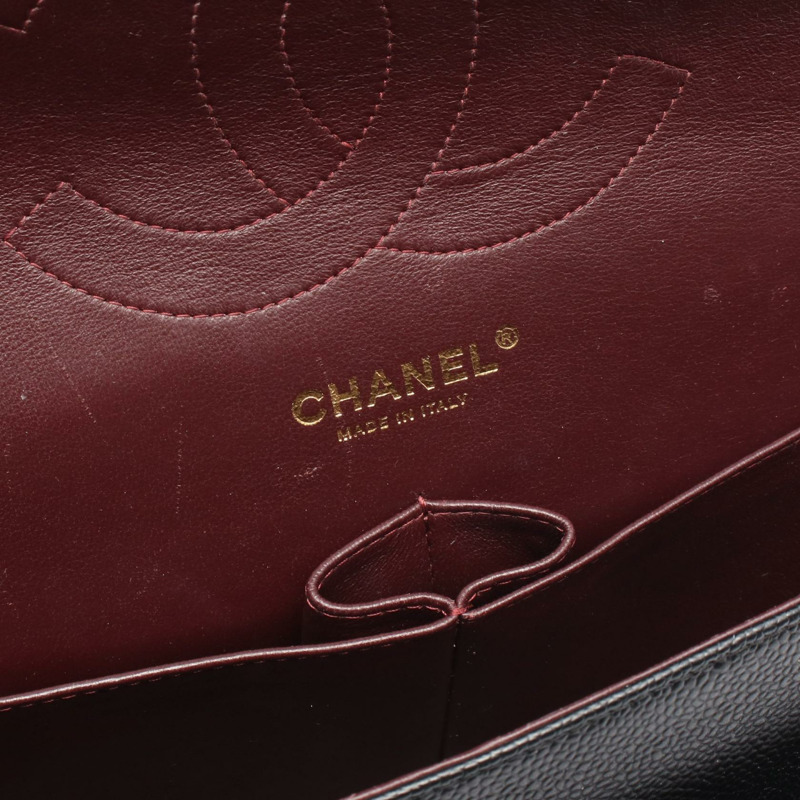 香奈兒 Jumbo Matelasse 30 鏈條肩背包 A28600 黑色皮革 二手 女士 金色五金-3