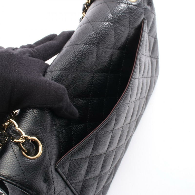 香奈兒 Jumbo Matelasse 30 鏈條肩背包 A28600 黑色皮革 二手 女士 金色五金-5