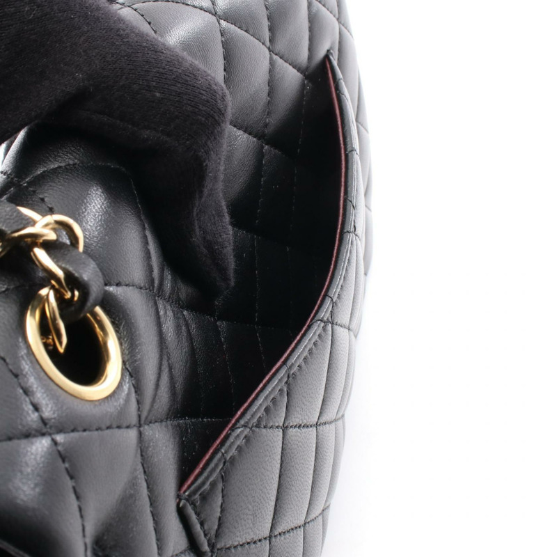 香奈兒 (CHANEL) Matelasse W 翻蓋肩背包 A01113 羊皮 黑色 二手 GHW CC-5