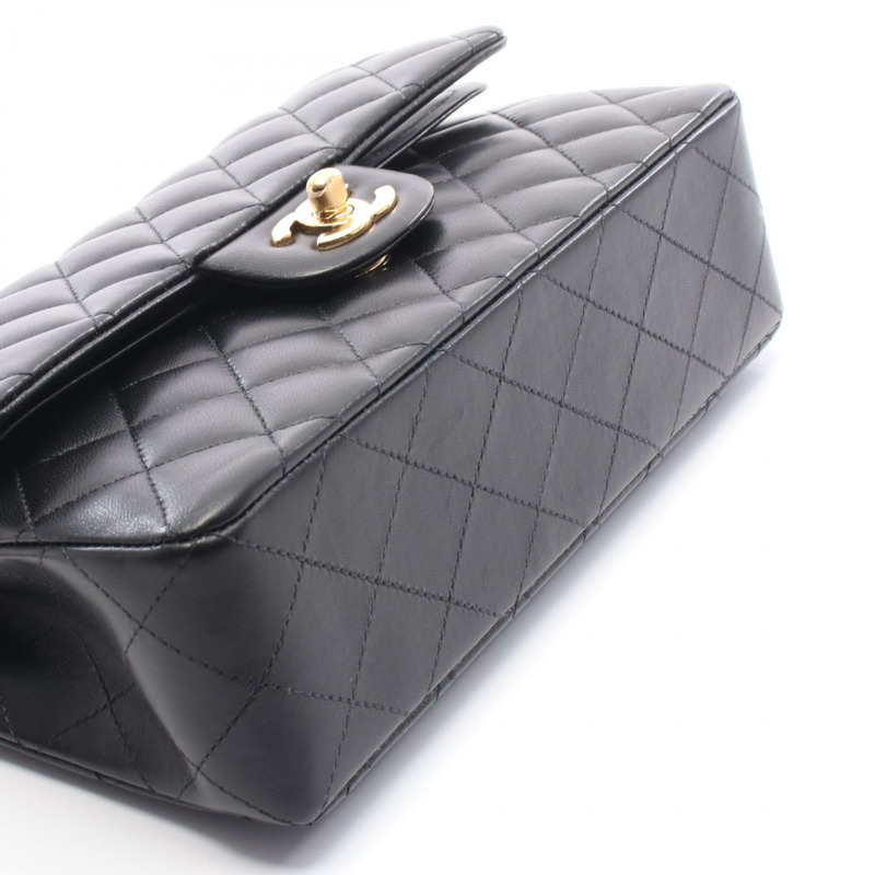 香奈兒 (CHANEL) Matelasse W 翻蓋肩背包 A01113 羊皮 黑色 二手 GHW CC-7