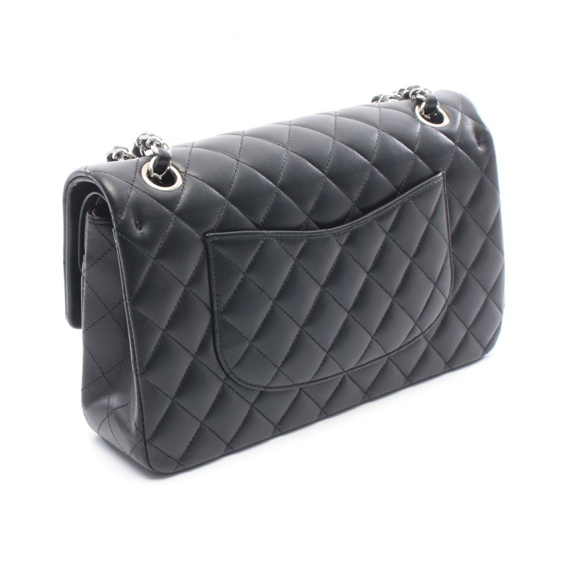 香奈兒 (CHANEL) Matelasse W 翻蓋肩背包 A01112 羊皮 黑色 二手 SHW CC-1