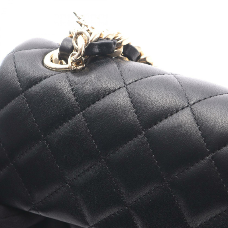 香奈兒迷你Matelasse 20肩背包 AS2326 羊皮黑色二手金色五金-9