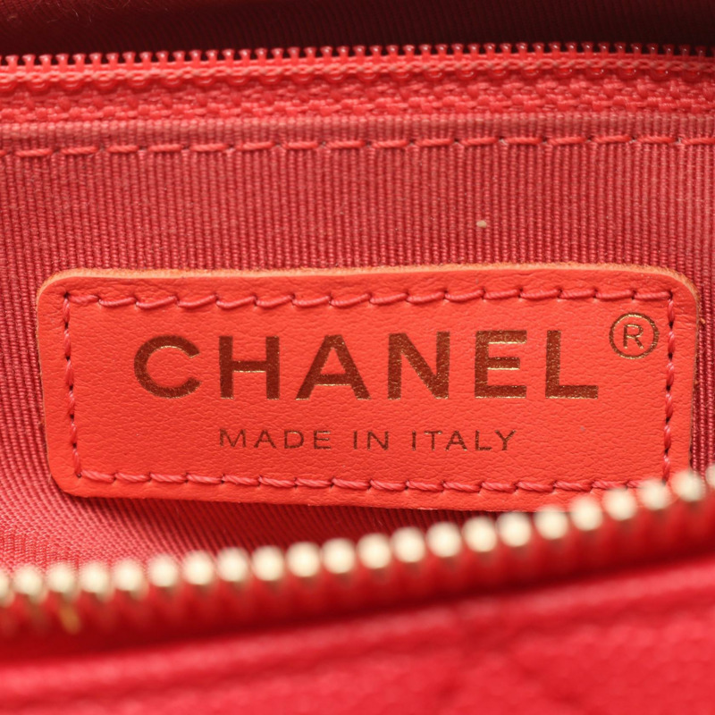 香奈兒 (CHANEL) 絎縫手提單肩包，羊皮，粒面小牛皮，紅色，二手，女士，金色五金-3
