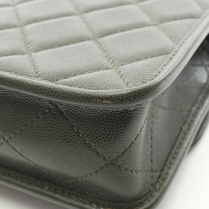 香奈兒 (CHANEL) S 頂部手柄絎縫手提單肩包 AS3652 皮革卡其色 二手 GHW CC-6