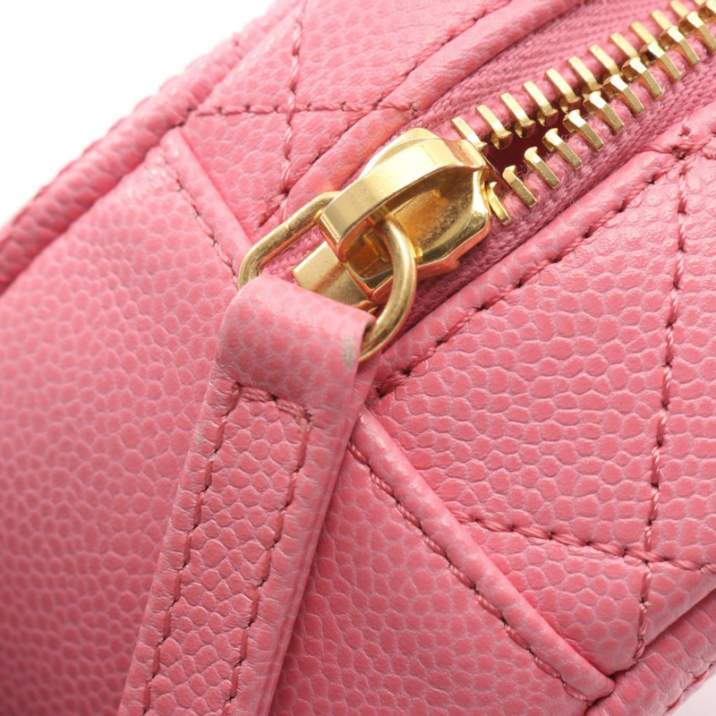 香奈兒 (CHANEL) 絎縫鏈條單背包 AS3875 粒面小牛皮 粉紅色 二手 金色五金 CC-6