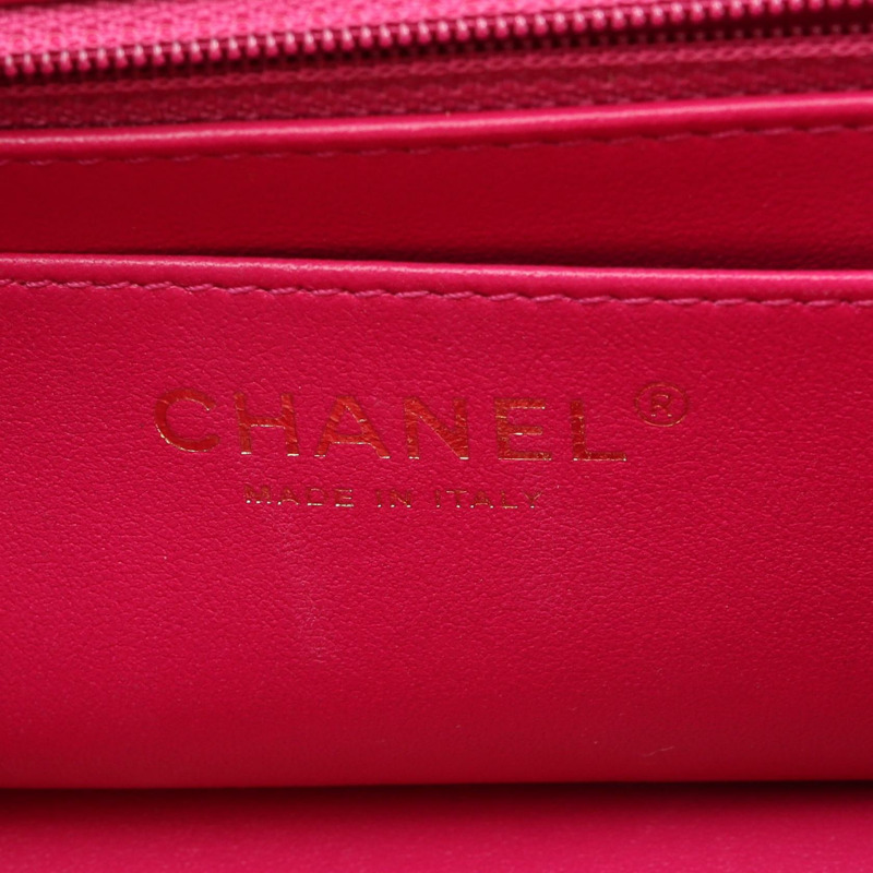 香奈兒 (CHANEL) 絎縫鏈條肩背包 AS4140 羊皮 粉紅色 二手 金色五金-3