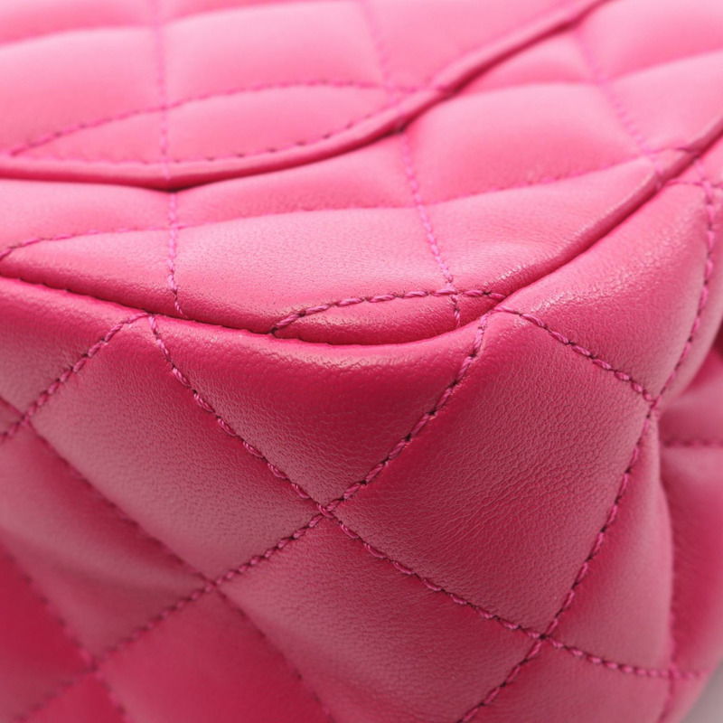 香奈兒 (CHANEL) 絎縫鏈條肩背包 AS4140 羊皮 粉紅色 二手 金色五金-8