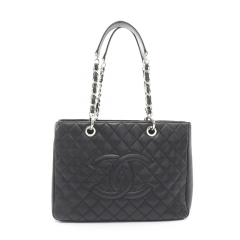 香奈兒 (CHANEL) Matelasse Grand Shopping GST 手提包 A50995 黑色皮革，二手 SHW CC