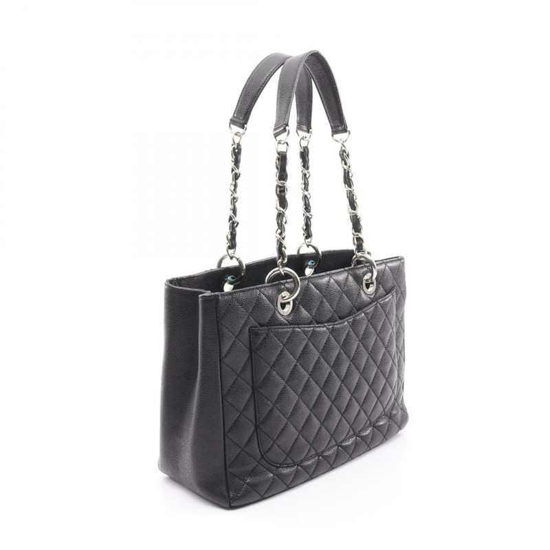 香奈兒 (CHANEL) Matelasse Grand Shopping GST 手提包 A50995 黑色皮革，二手 SHW CC-1