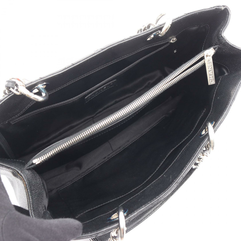 香奈兒 (CHANEL) Matelasse Grand Shopping GST 手提包 A50995 黑色皮革，二手 SHW CC-2