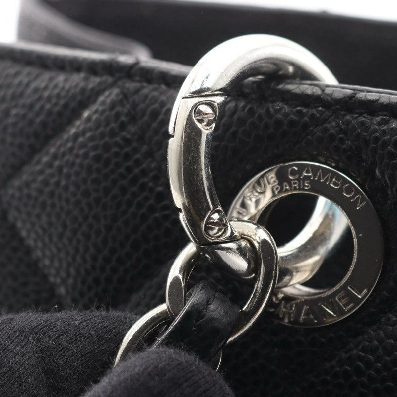 香奈兒 (CHANEL) Matelasse Grand Shopping GST 手提包 A50995 黑色皮革，二手 SHW CC-8