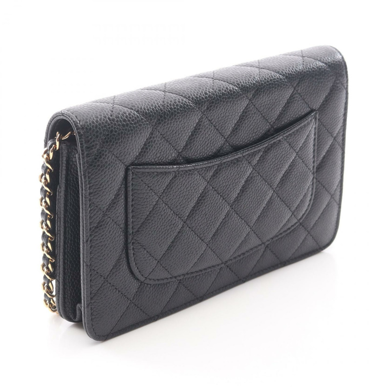 香奈兒 (CHANEL) 絎縫鏈條斜背包 AP0250 黑色皮革 二手 GHW CC-1