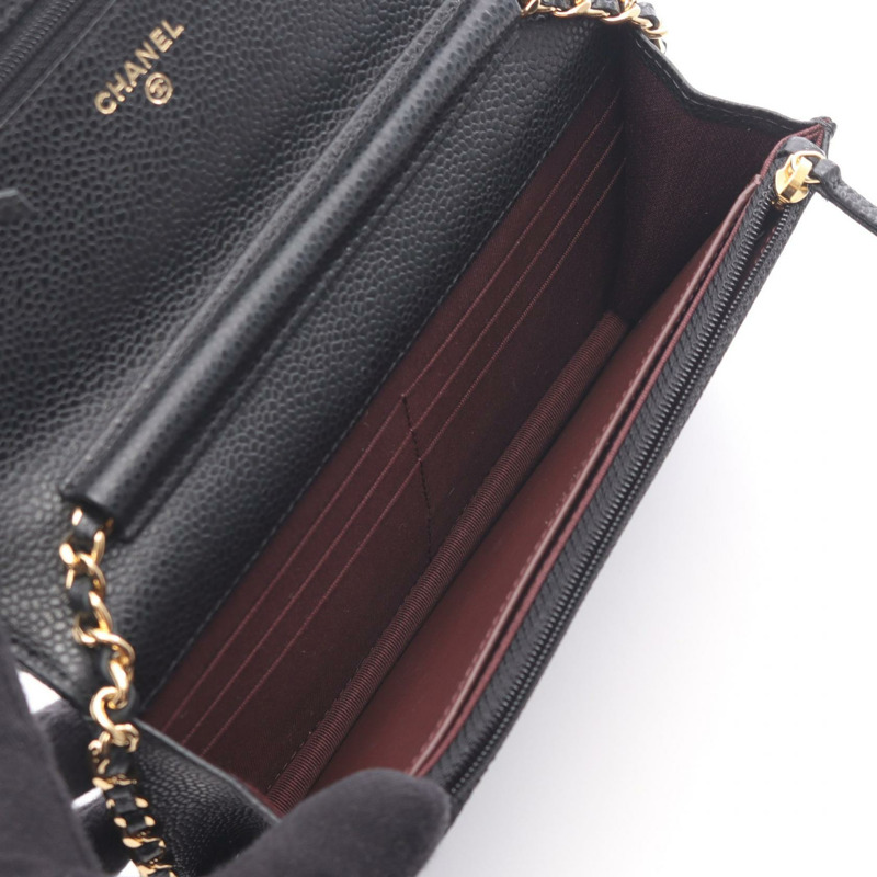 香奈兒 (CHANEL) 絎縫鏈條斜背包 AP0250 黑色皮革 二手 GHW CC-2