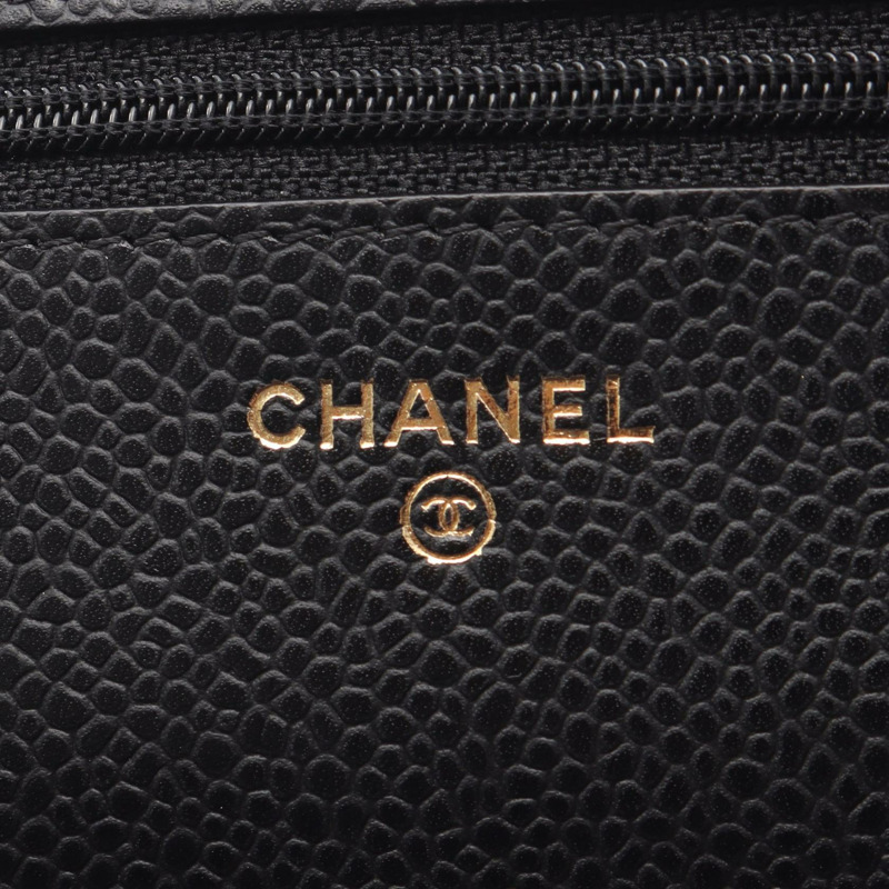 香奈兒 (CHANEL) 絎縫鏈條斜背包 AP0250 黑色皮革 二手 GHW CC-3