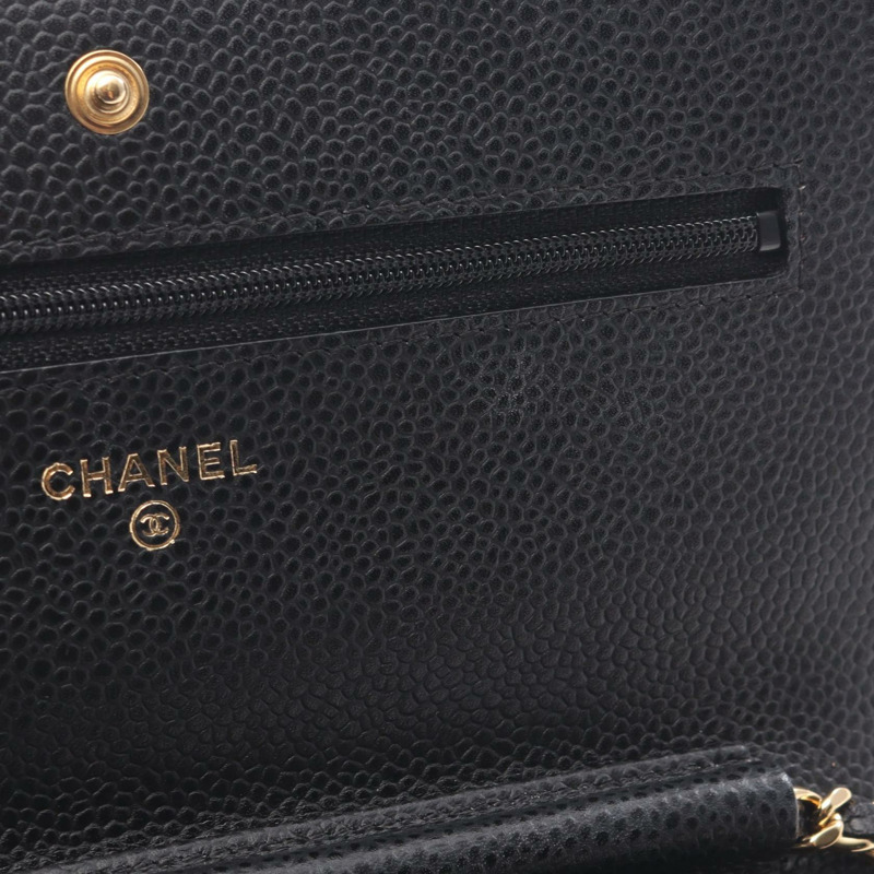 香奈兒 (CHANEL) 絎縫鏈條斜背包 AP0250 黑色皮革 二手 GHW CC-6