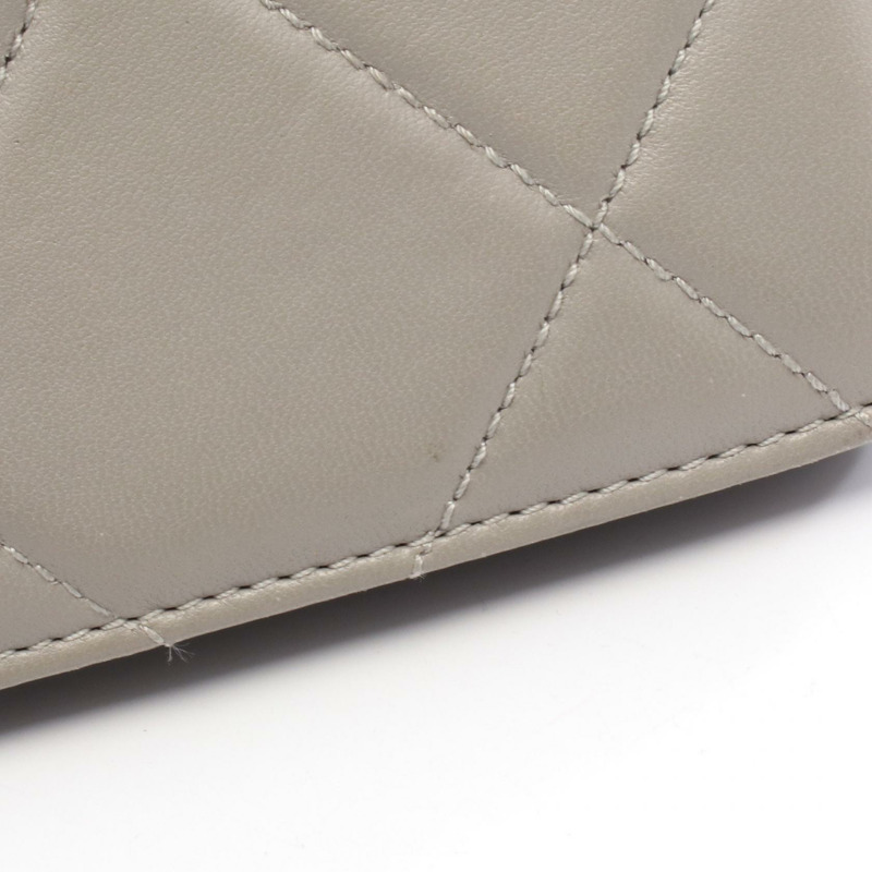 香奈兒 (CHANEL) 絎縫鏈條肩背包 AP0250 皮革 灰色 二手 女士 GHW CC Coco-9