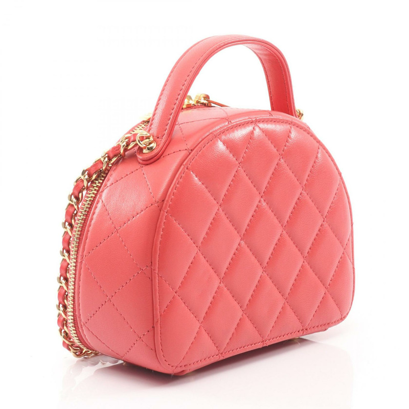 香奈兒 (CHANEL) 絎縫手提單肩包 AP3088 羊皮粉紅二手金色五金-1