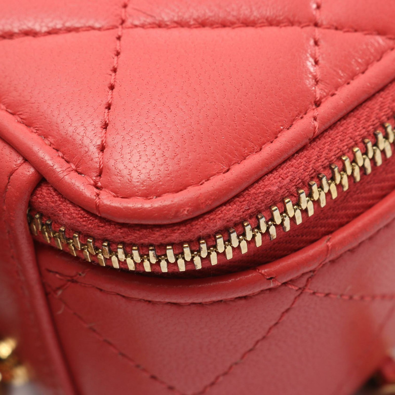 香奈兒 (CHANEL) 絎縫手提單肩包 AP3088 羊皮粉紅二手金色五金-8