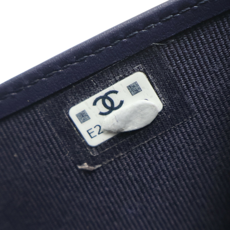藍色 Caviar牛皮 扣式 短夾 AP0231【CHANEL 香奈兒】 AP0231-11
