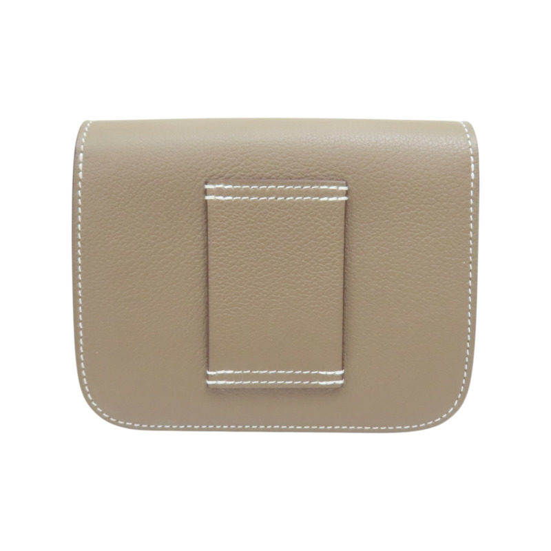 大象灰 Evercolor牛皮 Constance Slim 扣式 短夾 W刻 銀扣【HERMES 愛馬仕】 R00793H082214CK18-1