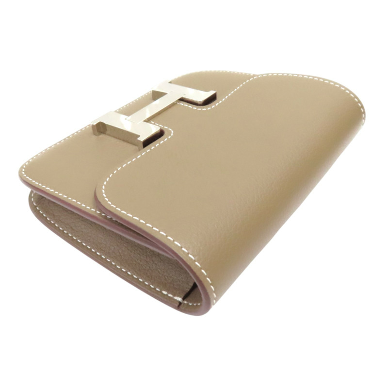大象灰 Evercolor牛皮 Constance Slim 扣式 短夾 W刻 銀扣【HERMES 愛馬仕】 R00793H082214CK18-2