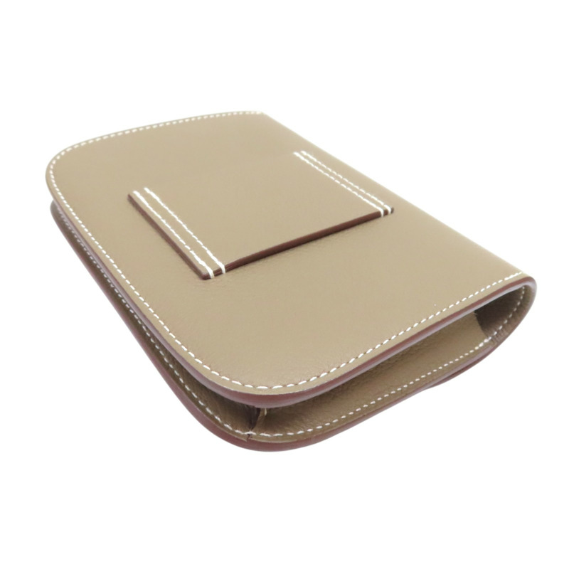 大象灰 Evercolor牛皮 Constance Slim 扣式 短夾 W刻 銀扣【HERMES 愛馬仕】 R00793H082214CK18-3