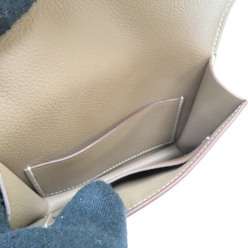 大象灰 Evercolor牛皮 Constance Slim 扣式 短夾 W刻 銀扣【HERMES 愛馬仕】 R00793H082214CK18-5