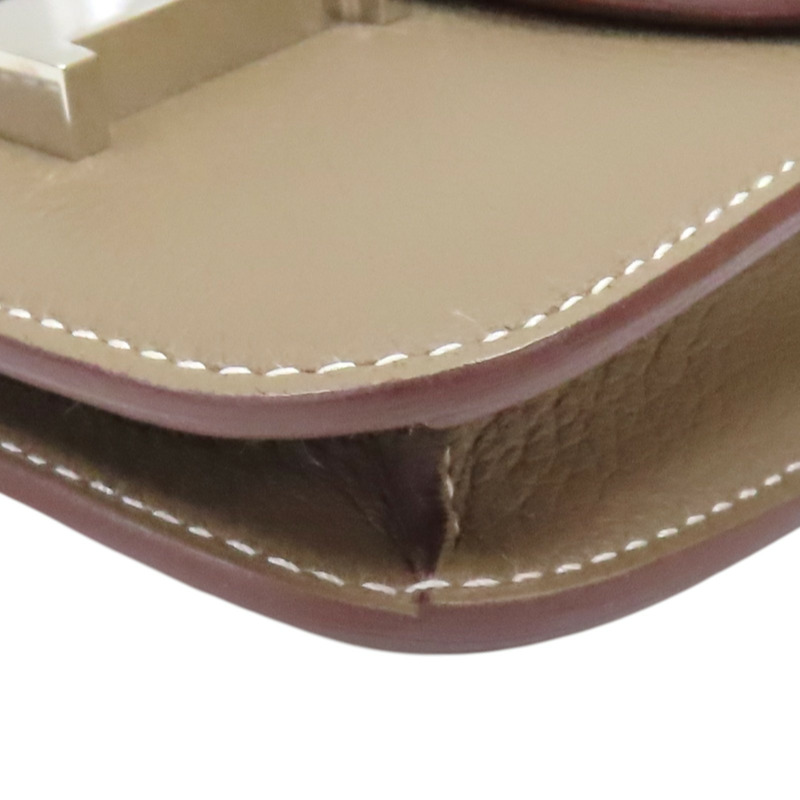 大象灰 Evercolor牛皮 Constance Slim 扣式 短夾 W刻 銀扣【HERMES 愛馬仕】 R00793H082214CK18-13