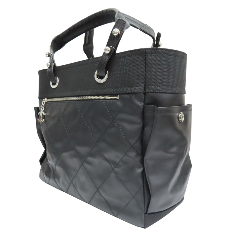 黑色 牛皮/帆布 Paris Biarritz GM 托特包【CHANEL 香奈兒】 A34210-2