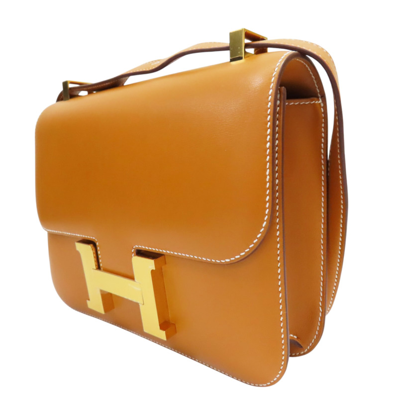 棕色 veau butler皮革 Constance 24 肩背包 U刻 金扣【HERMES 愛馬仕】-2