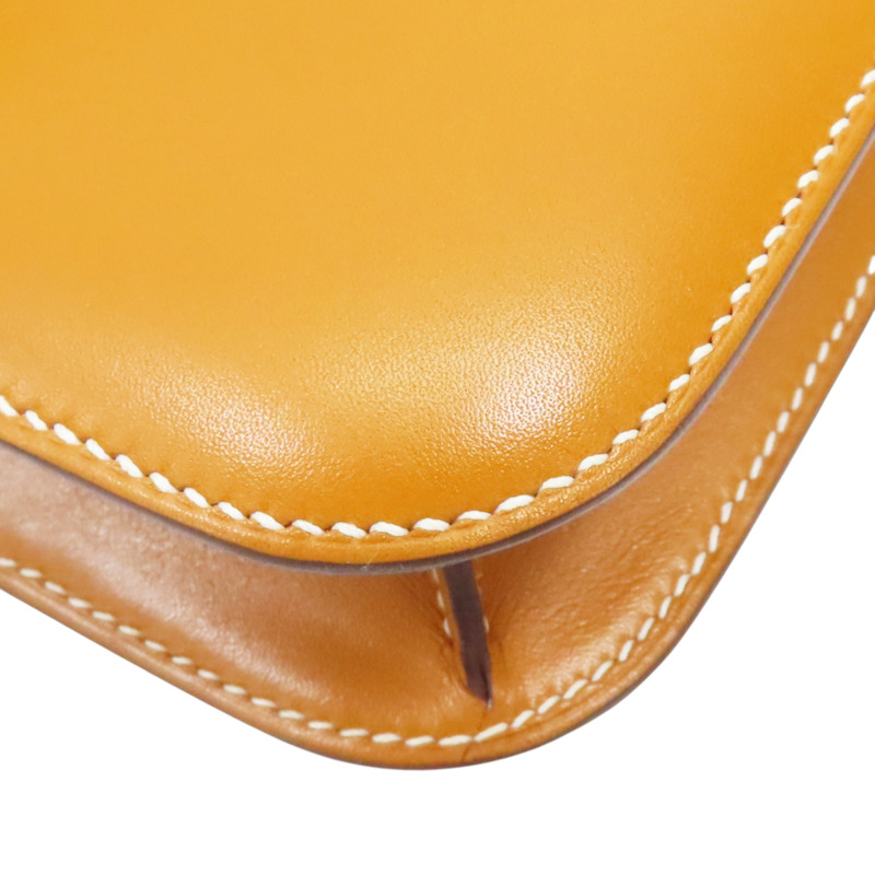 棕色 veau butler皮革 Constance 24 肩背包 U刻 金扣【HERMES 愛馬仕】-9