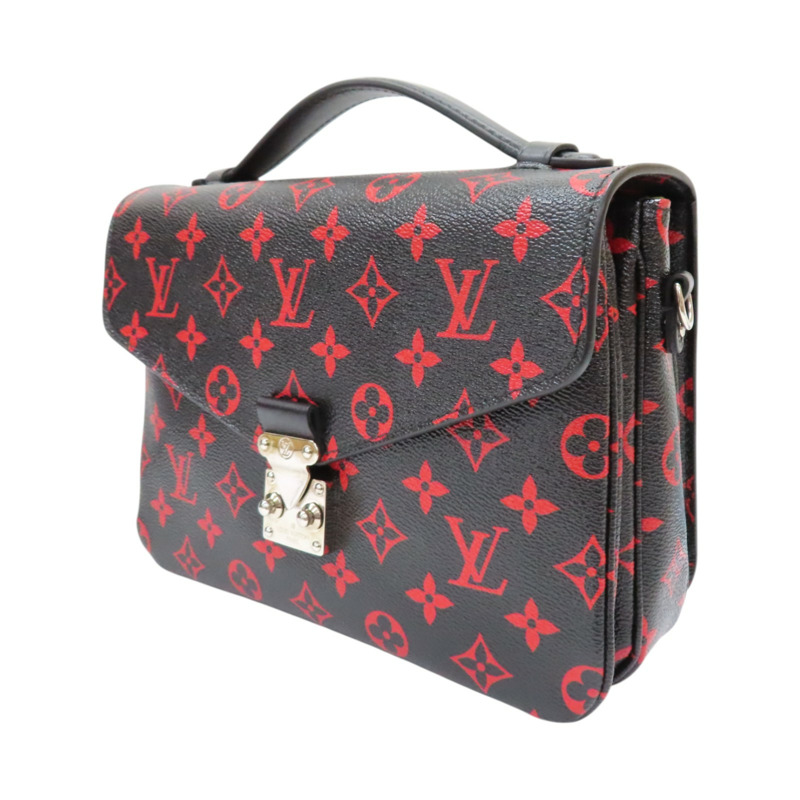 黑/紅色 原花帆布 Pochette Metis MM 兩用包【LOUIS VUITTON LV 路易威登】 M41462-2
