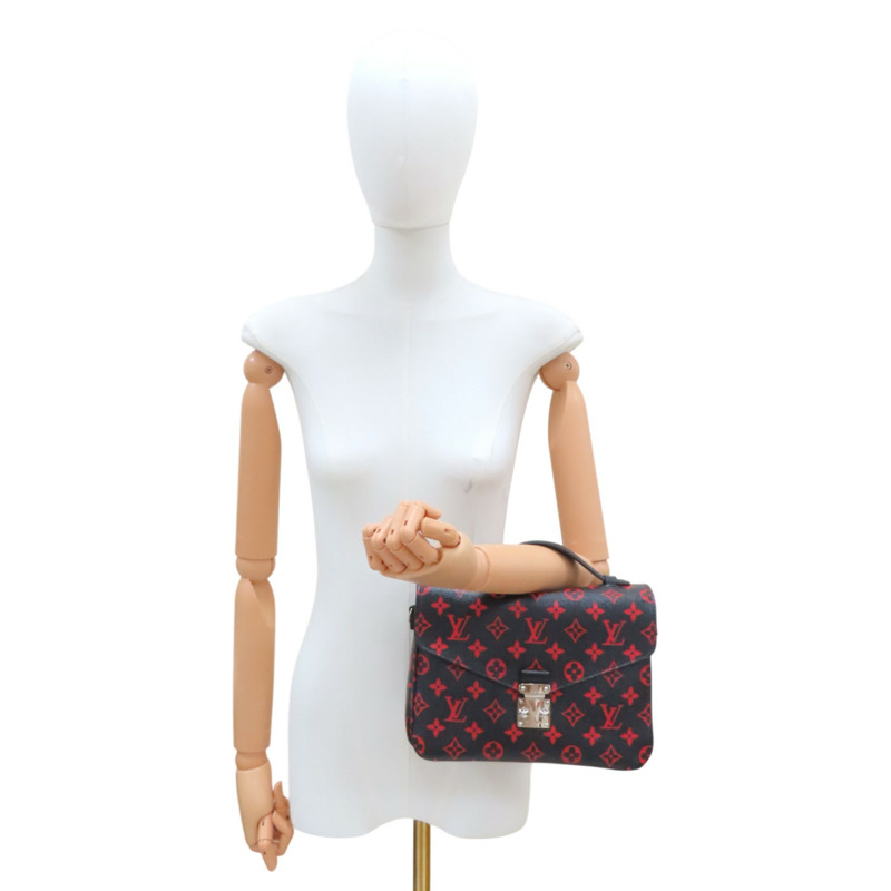 黑/紅色 原花帆布 Pochette Metis MM 兩用包【LOUIS VUITTON LV 路易威登】 M41462-12