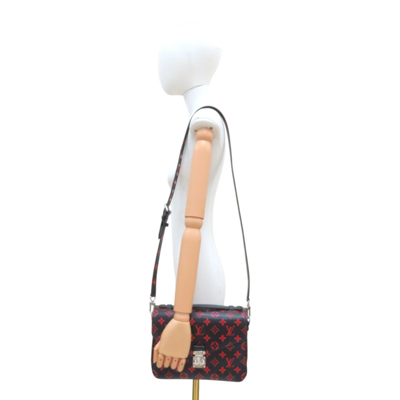黑/紅色 原花帆布 Pochette Metis MM 兩用包【LOUIS VUITTON LV 路易威登】 M41462-13