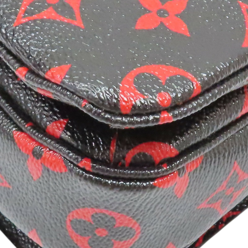 黑/紅色 原花帆布 Pochette Metis MM 兩用包【LOUIS VUITTON LV 路易威登】 M41462-15