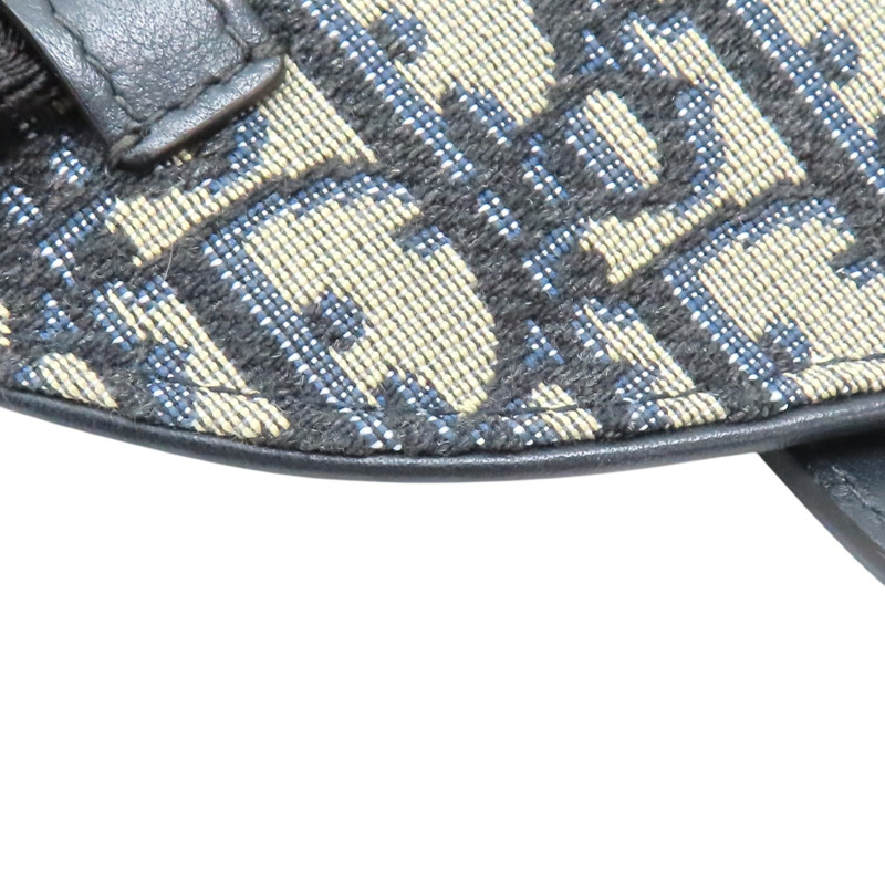 藍色 緹花帆布 saddle oblique 腰包 肩背包【Dior 迪奧】-12