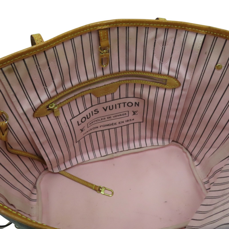 棕色 原花帆布 Neverfull MM 肩背包【LOUIS VUITTON LV 路易威登】 M50366-4