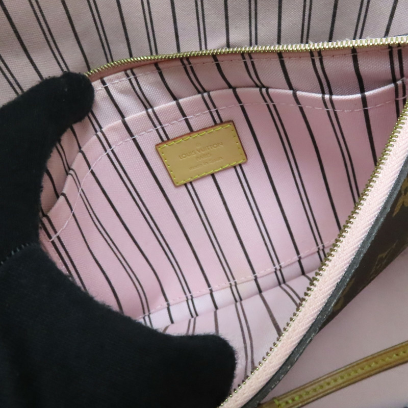 棕色 原花帆布 Neverfull MM 肩背包【LOUIS VUITTON LV 路易威登】 M50366-6