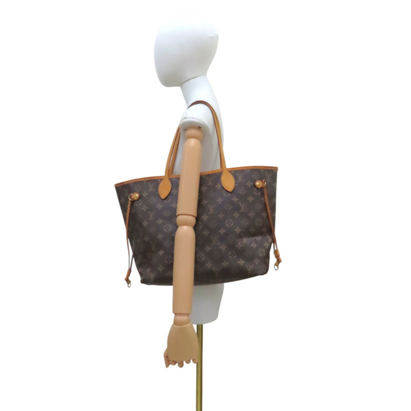 棕色 原花帆布 Neverfull MM 肩背包【LOUIS VUITTON LV 路易威登】 M50366-10