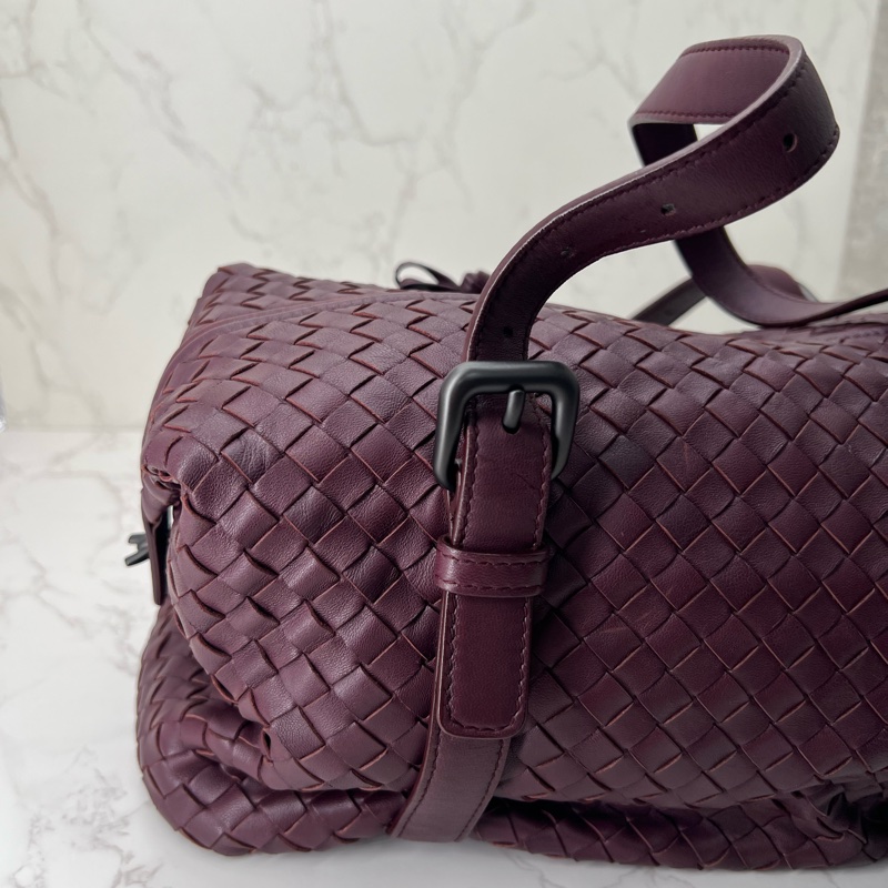 807 BV 編織手提肩背包 #酒紅色-5
