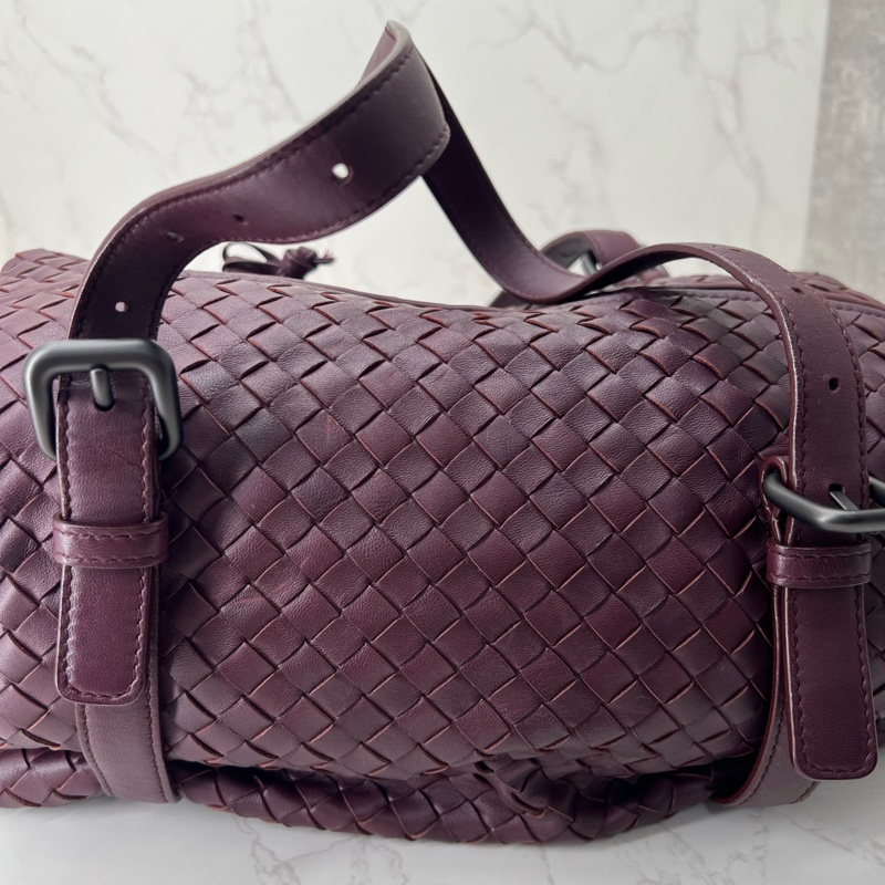 807 BV 編織手提肩背包 #酒紅色-6