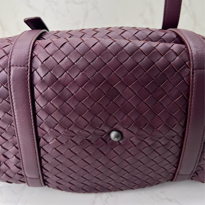 807 BV 編織手提肩背包 #酒紅色-9