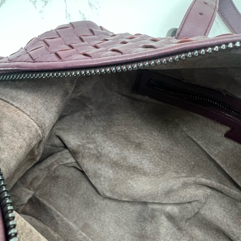 807 BV 編織手提肩背包 #酒紅色-12