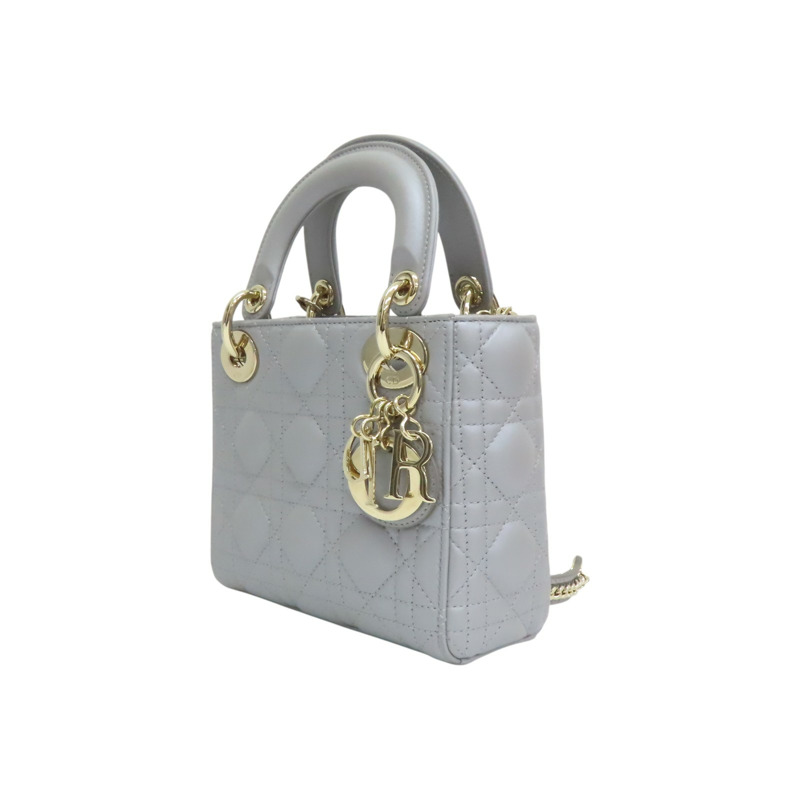 灰色羊皮 Lady Dior Mini 兩用包 M0505ONGE【Dior 迪奧】 M0505ONGE-2