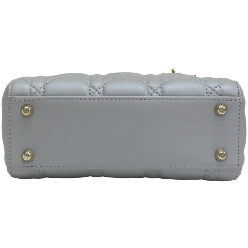 灰色羊皮 Lady Dior Mini 兩用包 M0505ONGE【Dior 迪奧】 M0505ONGE-3